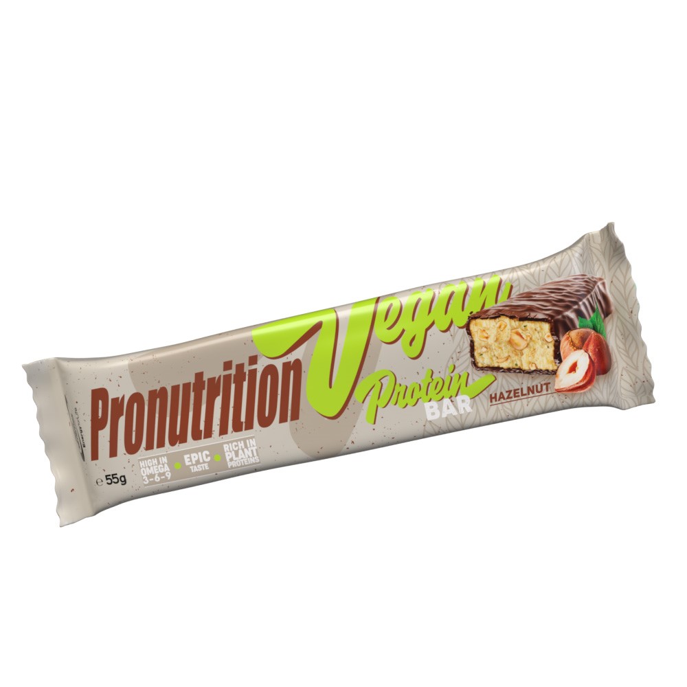 Baton proteic cu aroma de alune Vegan Bar, 55g, Pro Nutrition