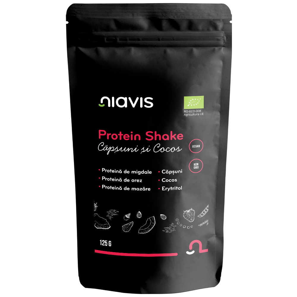 Shake de proteine cu Capsuni si Cocos, 125 g, Niavis