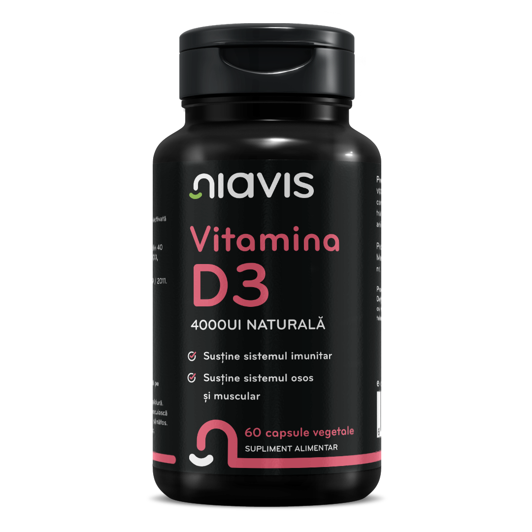 Vitamina D3 naturala, 4000UI, 60 capsule, Niavis