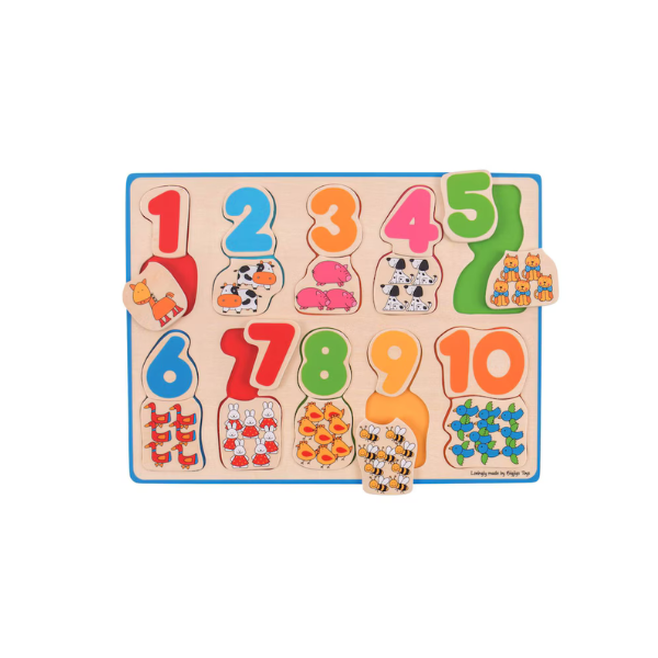 Puzzle din lemn Numere si culori, + 1 an, Big Jigs