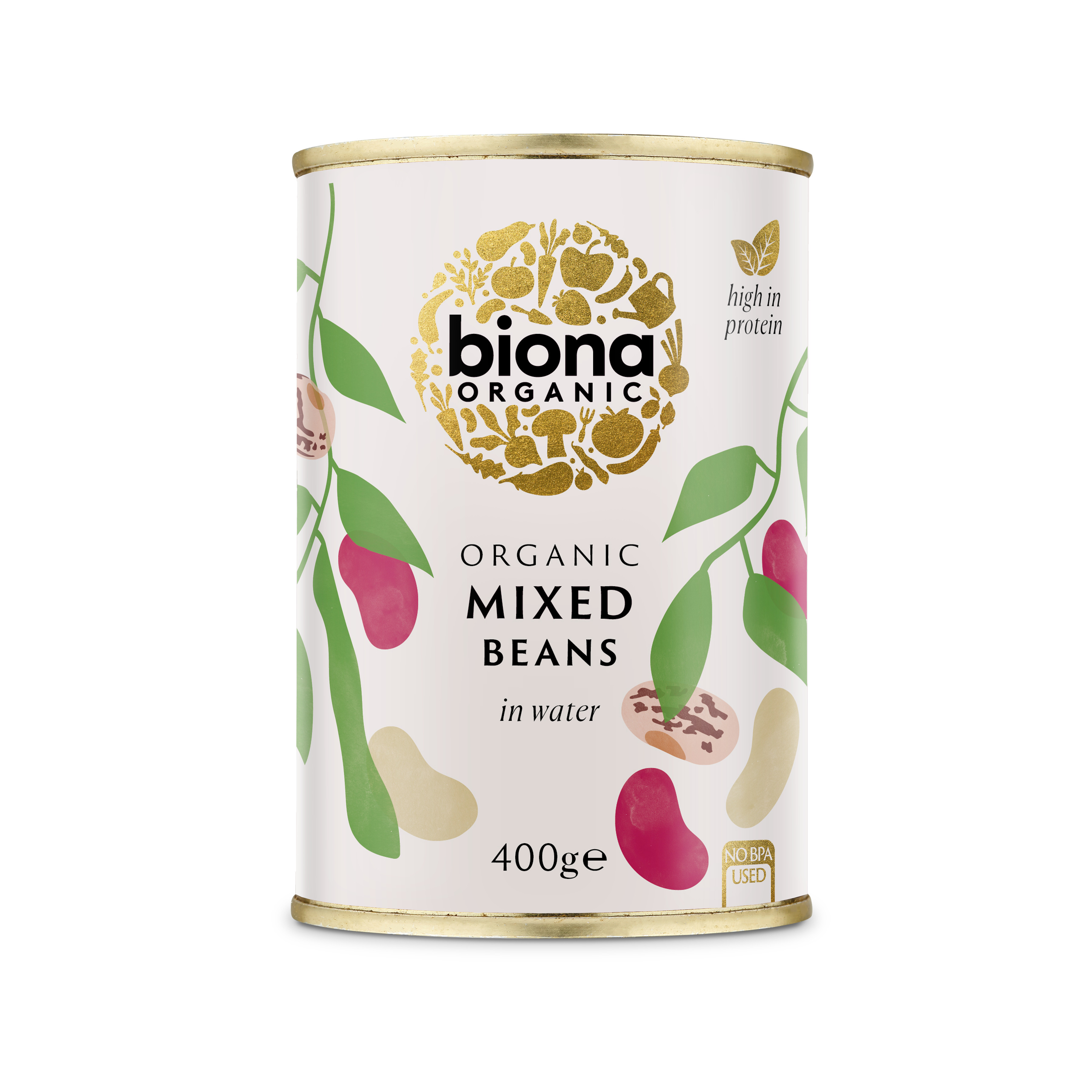 Mix Bio din 3 tipuri de fasole boabe la conserva, 400 g, Biona