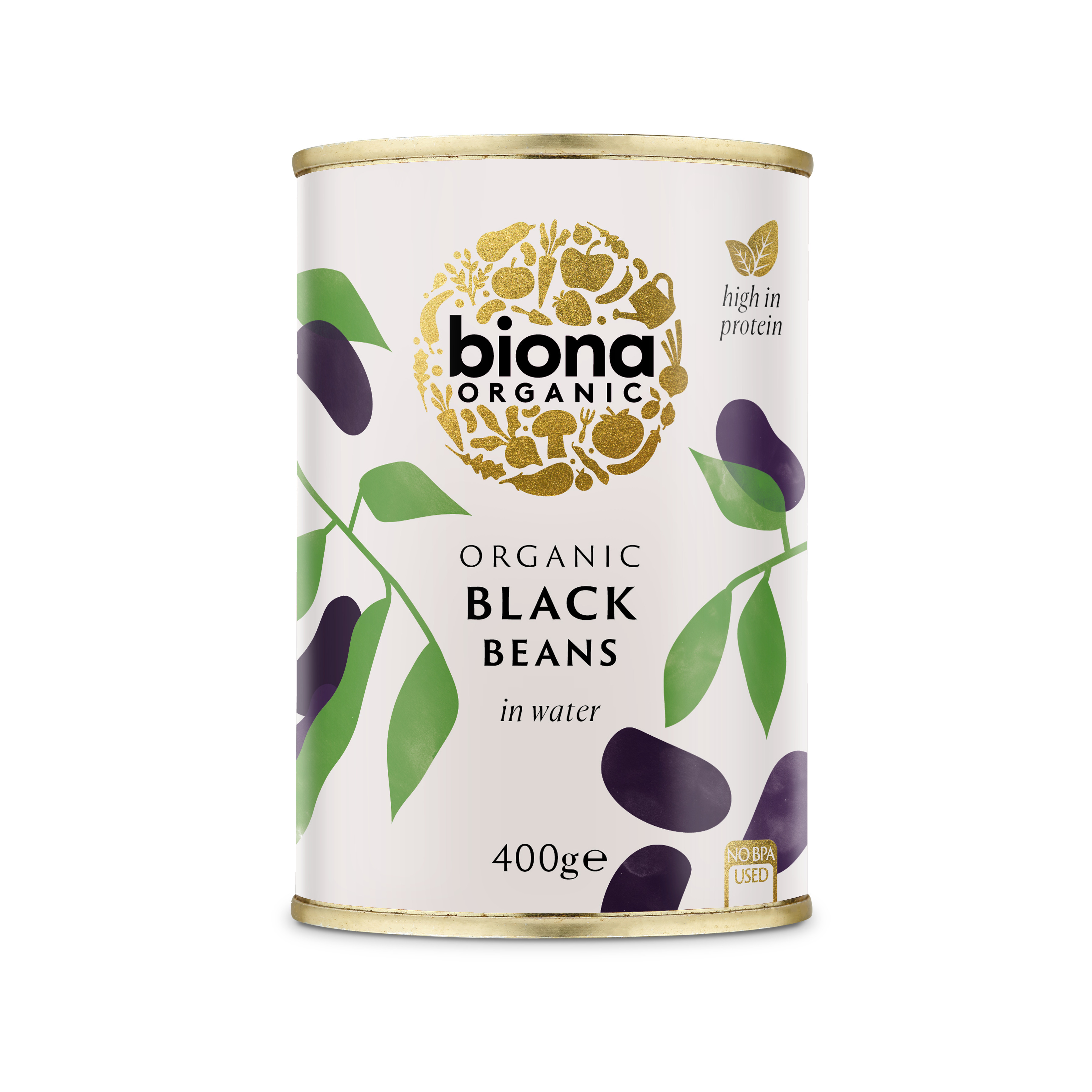 Fasole neagra boabe Bio la conserva, 400 g, Biona
