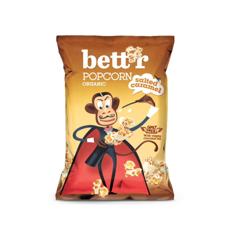 Popcorn cu caramel sarat Bio, 60 g, Bettr