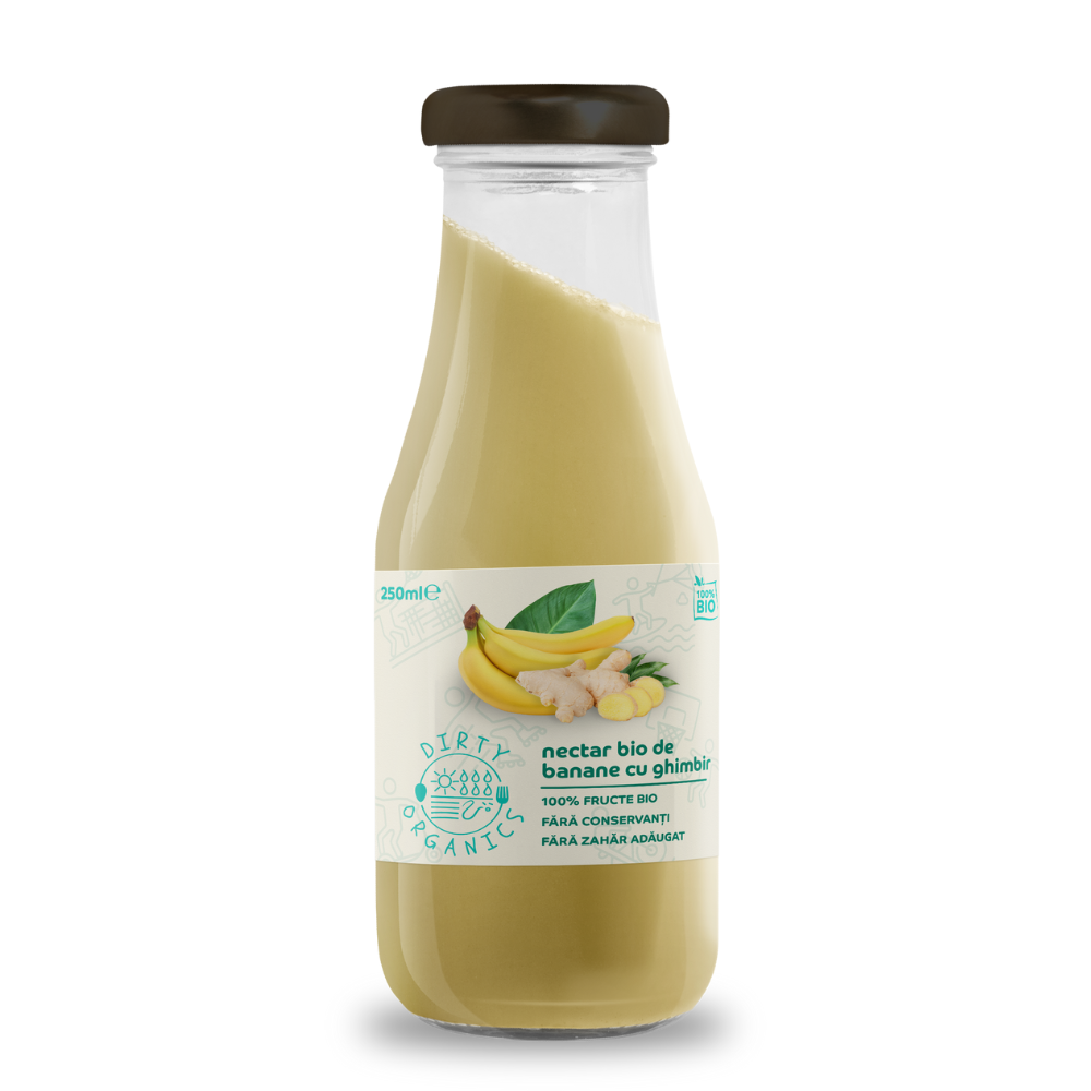 Nectar Bio de banane cu ghimbir, 250 ml, Dirty Organics