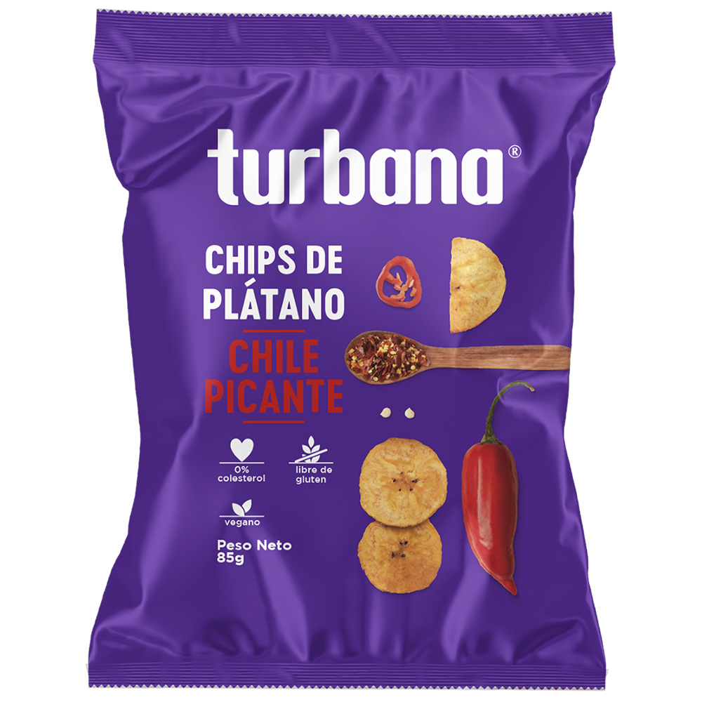 Chips din Plantan cu chili picant, 85 g, Turbana