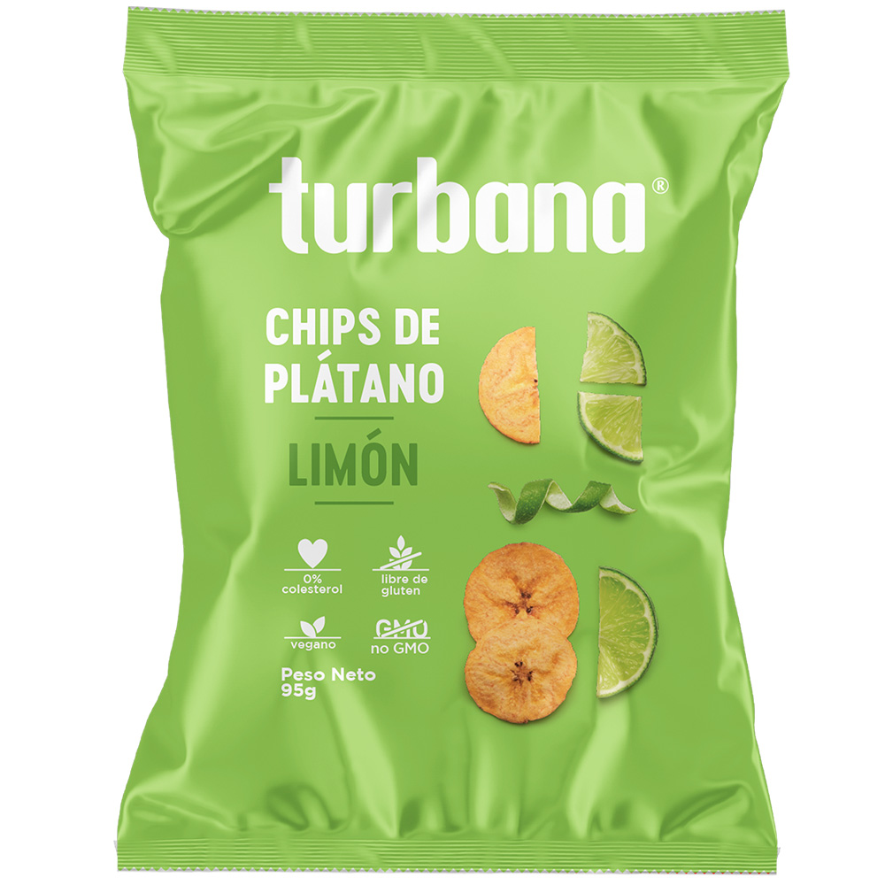 Chips din Plantan cu aroma de lamaie, 95 g, Turbana