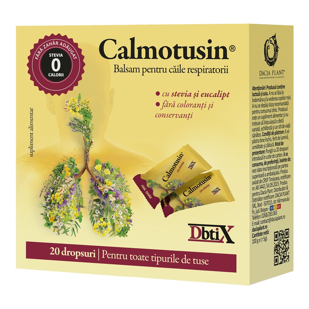 Calmotusin cu stevia Dbtix, 100g, Dacia Plant