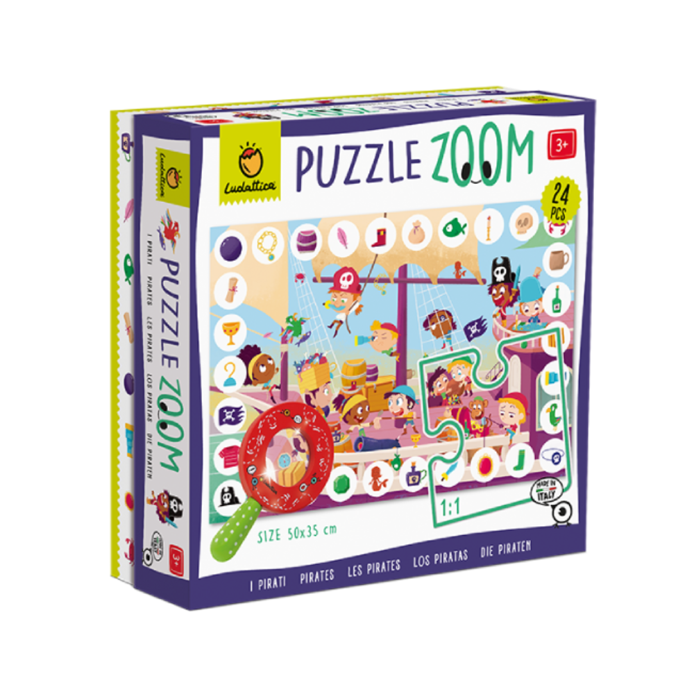 Puzzle pentru copii Zoom - Piratii, 3 ani+, 24 piese, Ludattica