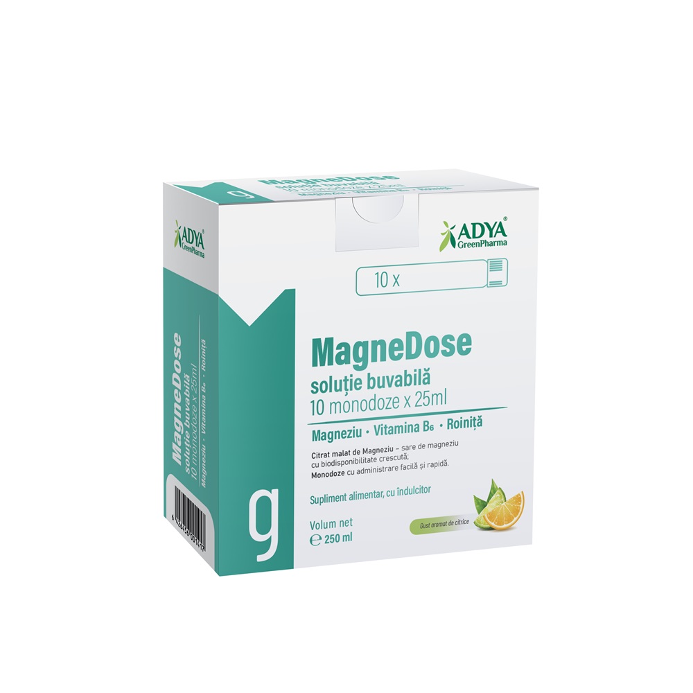 MagneDose solutie Buvabila, 10 monodoze x 25 ml, Adya Green Pharma