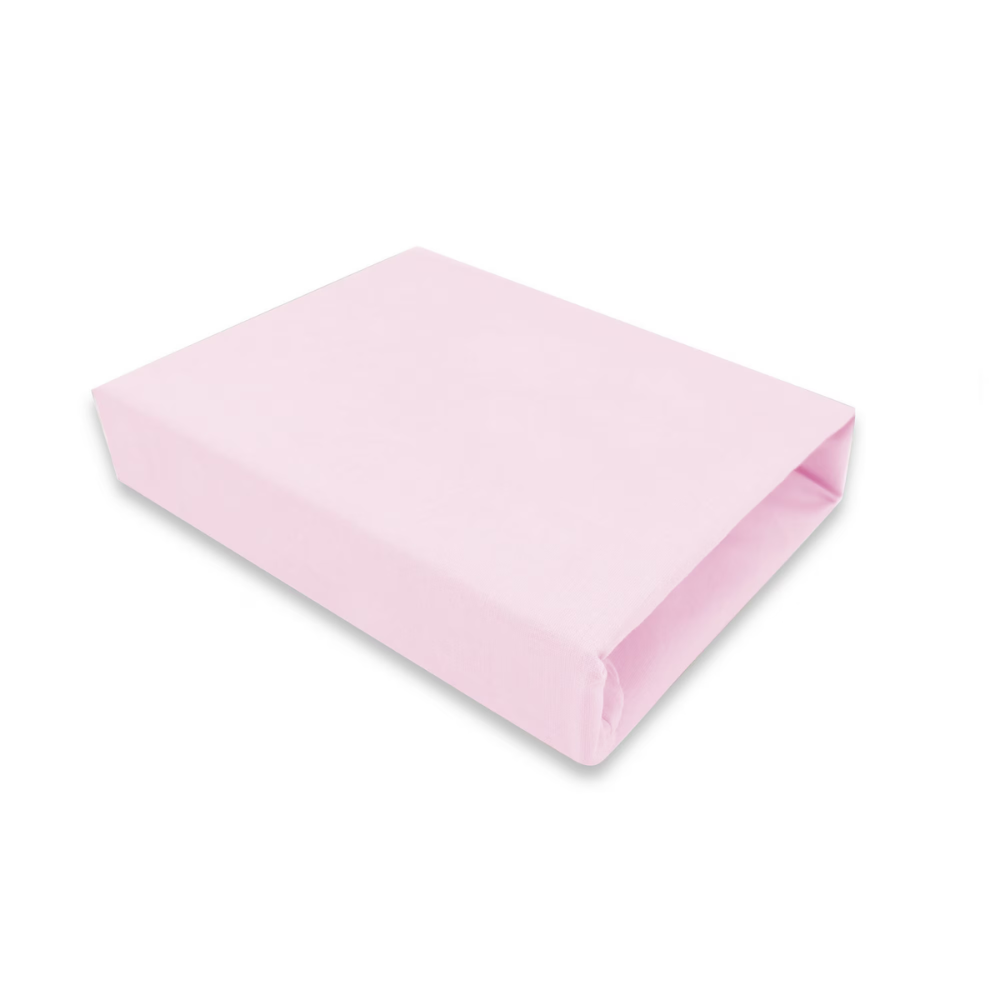 Cearceaf din jerseu cu elastic pentru landou, carucior si cosulet, Pink, 80x35 cm, MimiNu