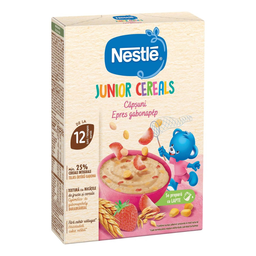 Cereale cu capsuni, +12 luni, 200 gr, Nestle Junior