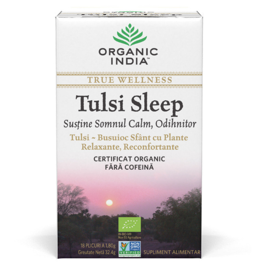 Tulsi Sleep Ceai Somn calm odihnitor, 18 plicuri, Organic India