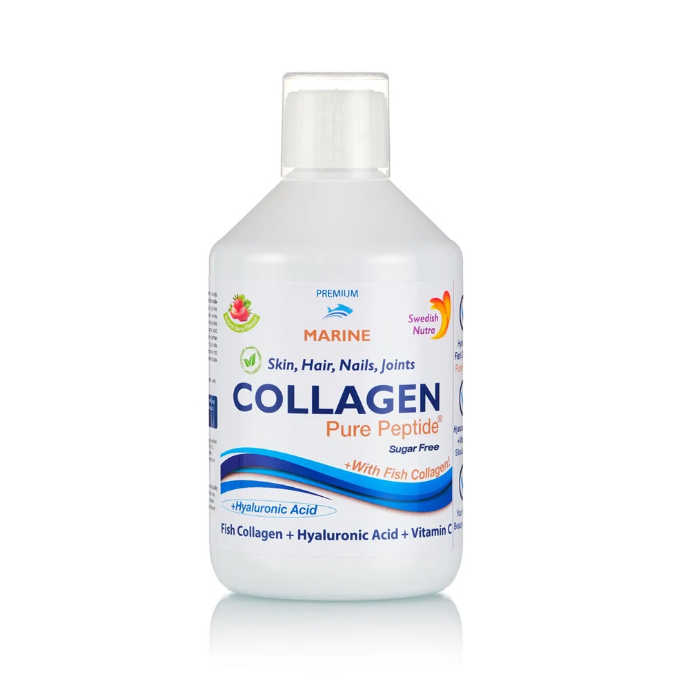 Colagen Lichid Marin Hidrolizat 1000 mg + acid hialuronic 50 mg + Biotina 500 mcg, 500 ml, Swedish Natura