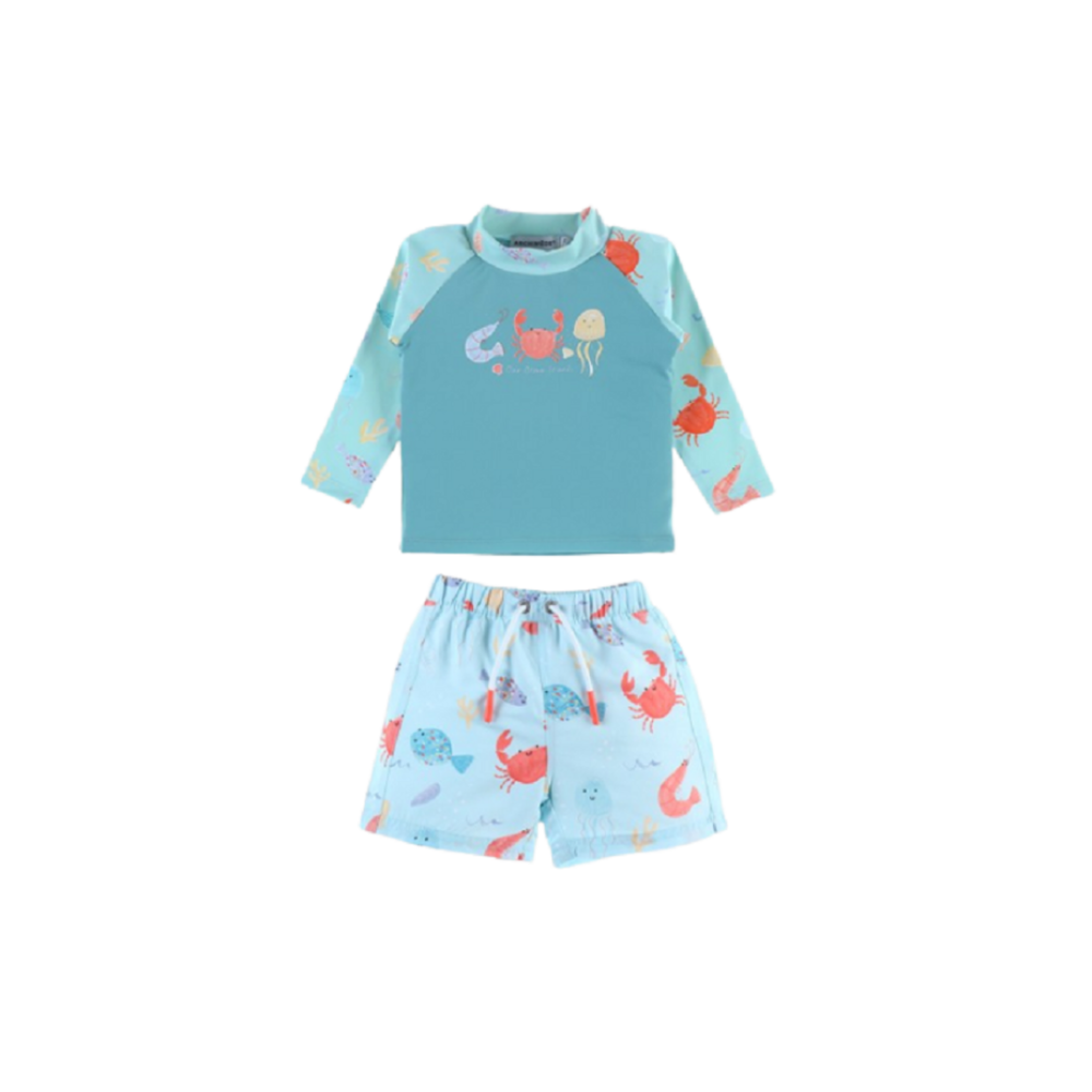 Costum de baie pentru copii Crevettes Bleues UV, 3-6 luni, Archimede