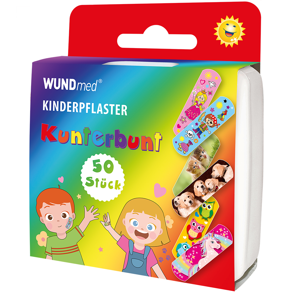 Plasturi colorati pentru copii, 50 bucati, Wundmed