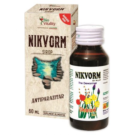 Sirop pentru eliminarea parazitilor intestinali Nikvorm, 60 ml, Bio Vitality