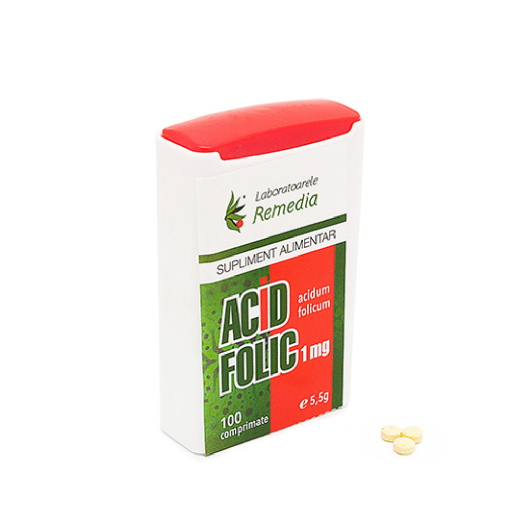 Acid Folic, 1 mg, 100 comprimate, Laboratoarele Remedia