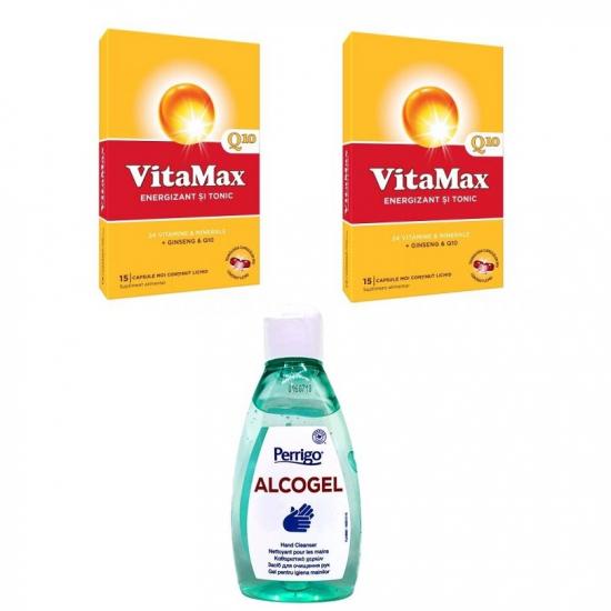 Pachet Energizant si Tonic VitaMax Q10 2x15 capsule  Alcogel, 200 ml, Perrigo