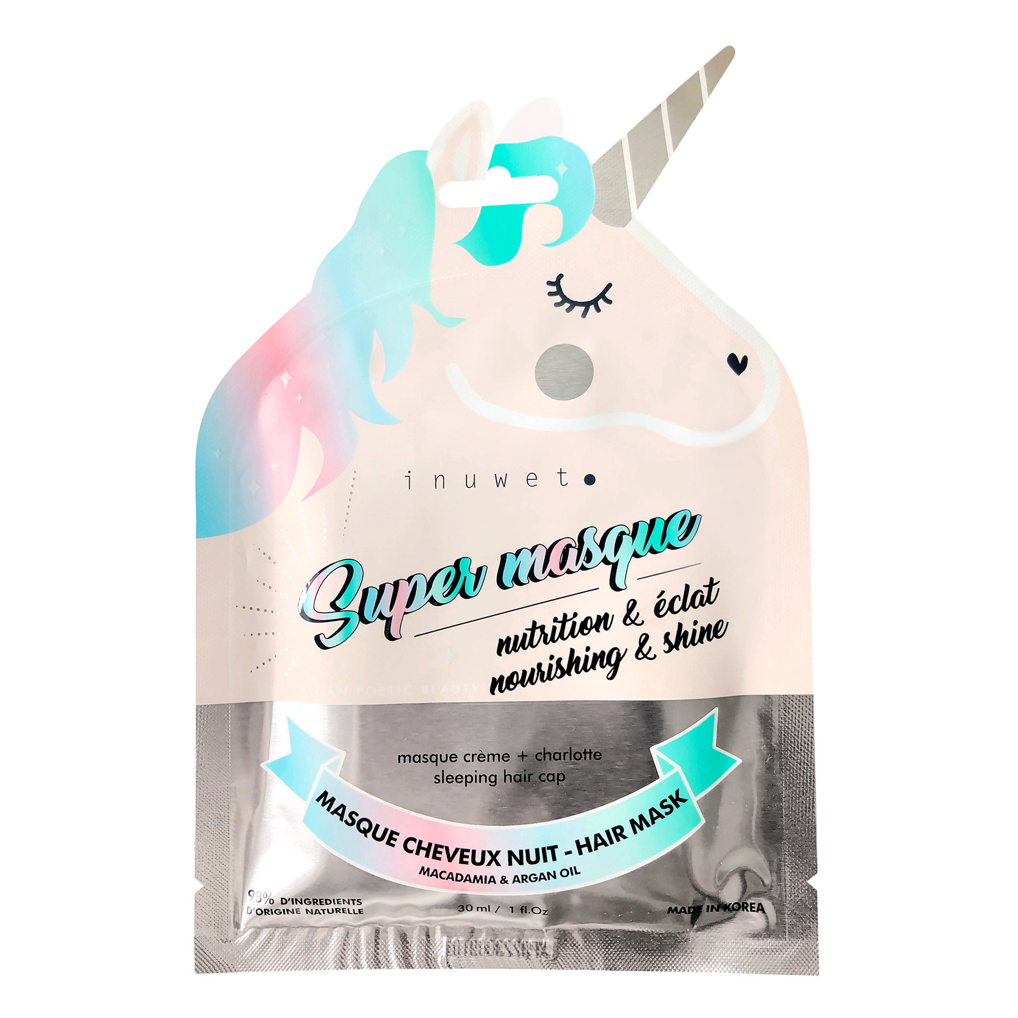 Masca hidratanta tip casca de par pentru noapte, 30 ml, Inuwet