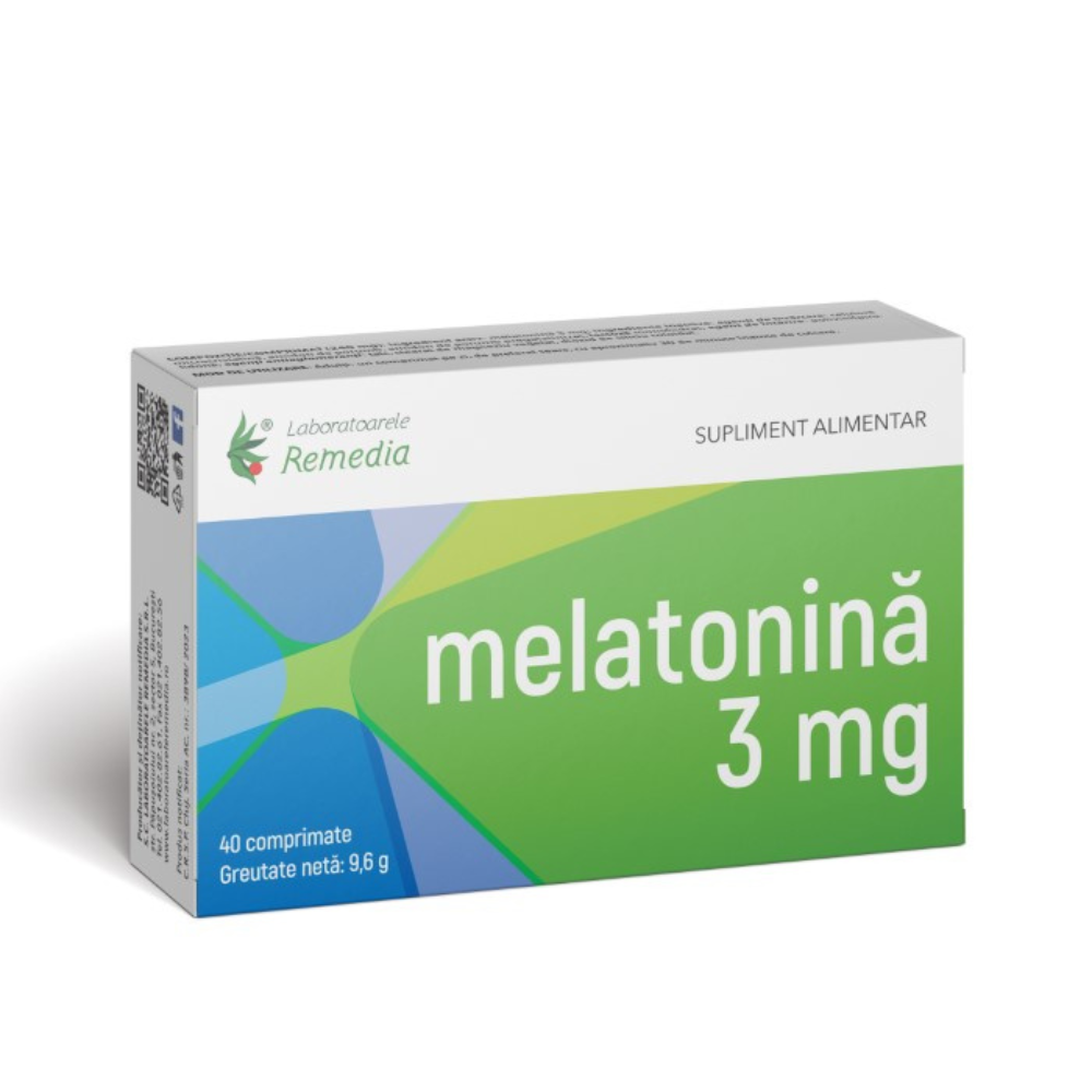 Melatonina, 3 mg, 40 comprimate, Laboratoarele Remedia