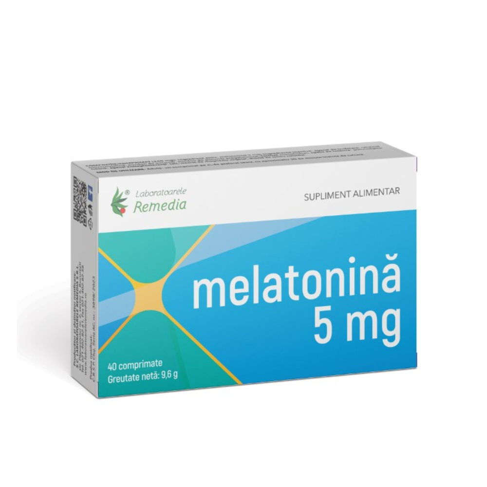 Melatonina, 5 mg, 40 comprimate, Laboratoarele Remedia