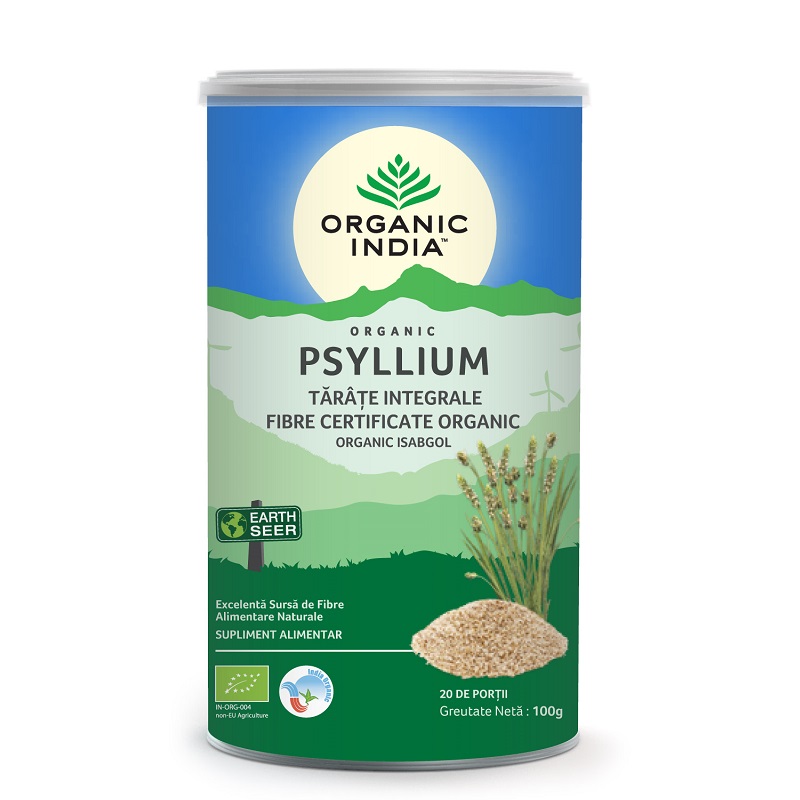 Tarate integrale de Psyllium Bio, 100 g, Organic India