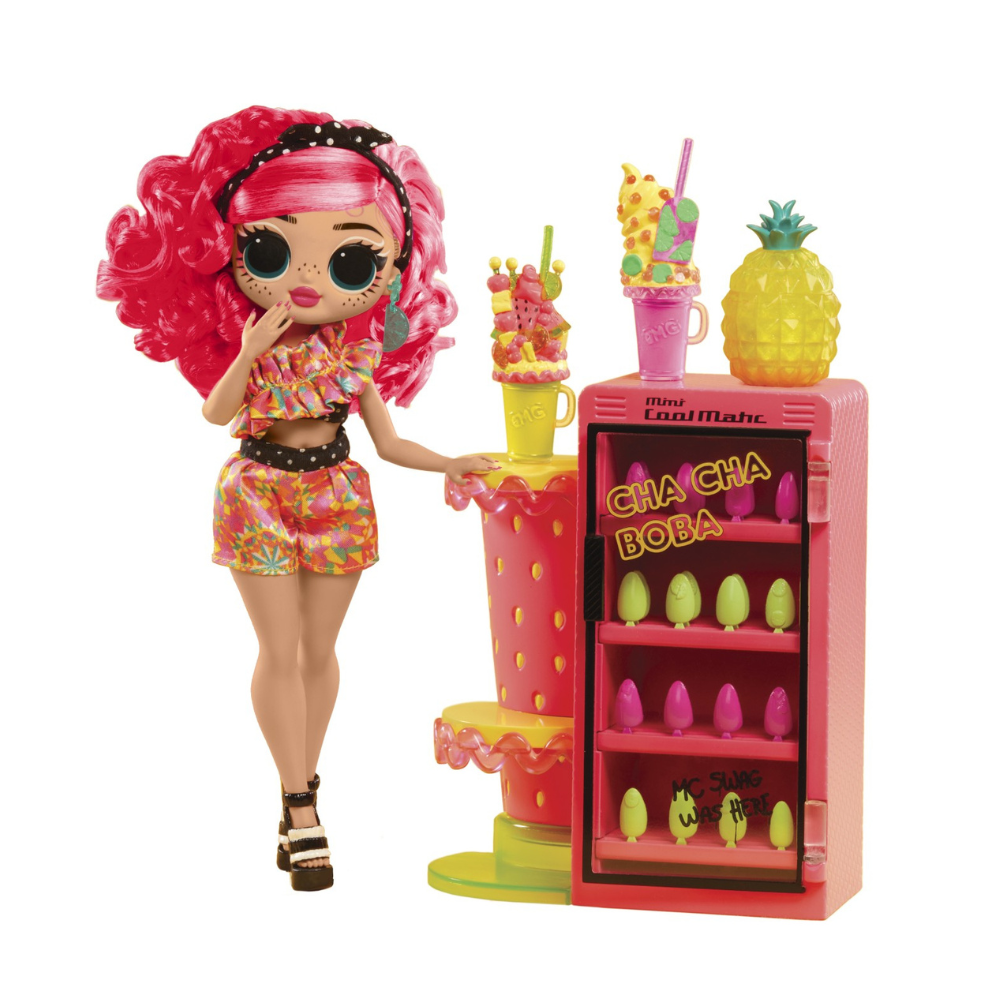 Set papusa cu accesorii OMG Sweet Nails Pinky Pops Fruit Shop, + 3 ani, L.O.L Surprise