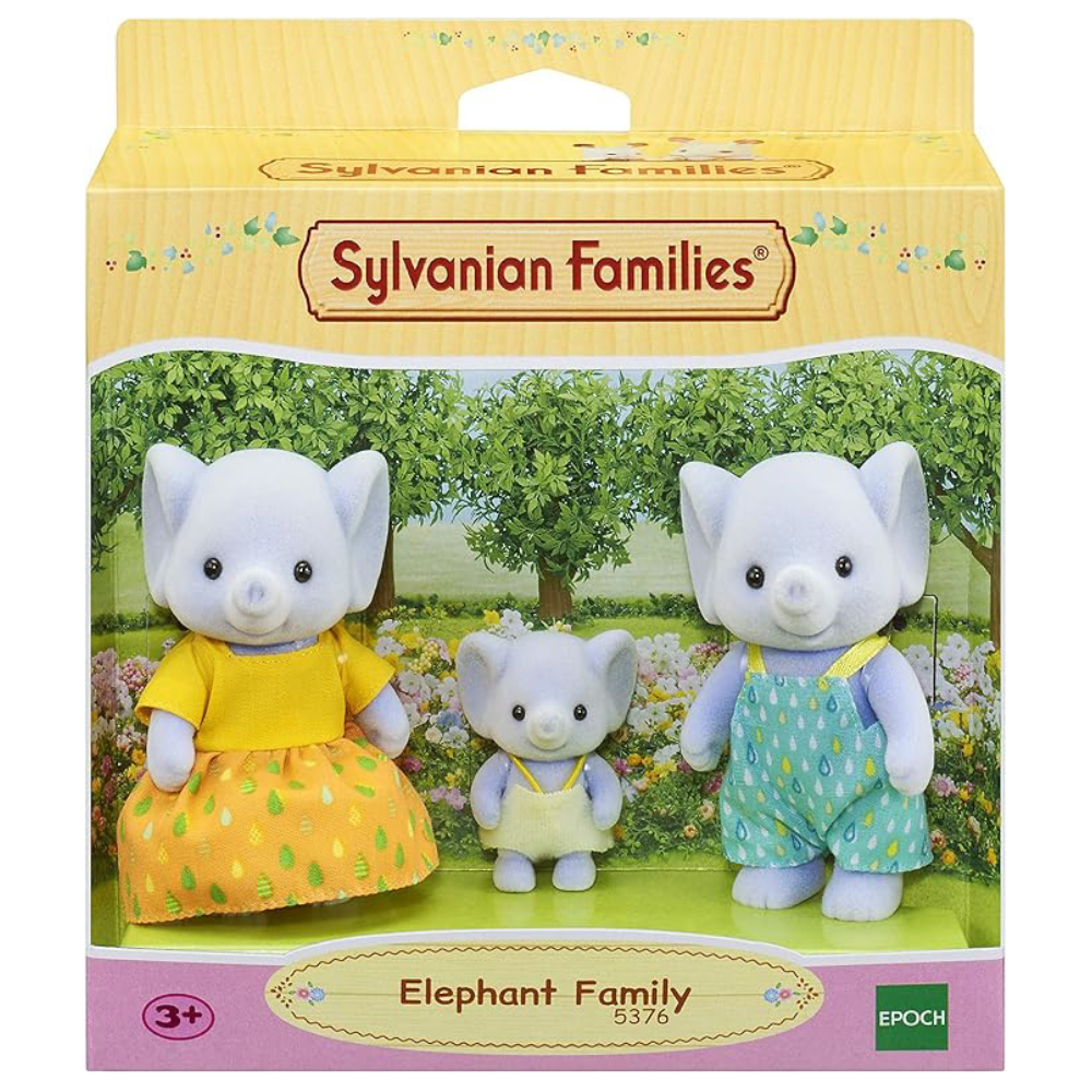 Set 3 figurine Familia Elefantilor Sylvanian Families, +3 ani, Epoch