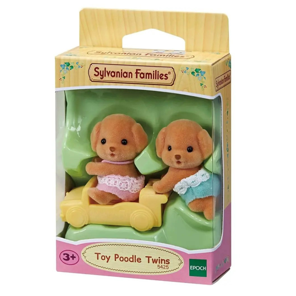 Set 2 figurine Gemenii Poodle Sylvanian Families, +3 ani, Epoch