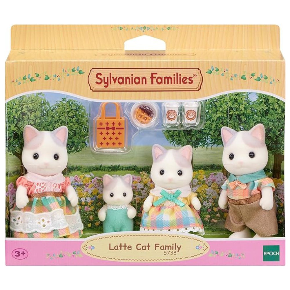 Set 4 figurine Familia Pisicutelor Latte Sylvanian Families, +3 ani, Epoch