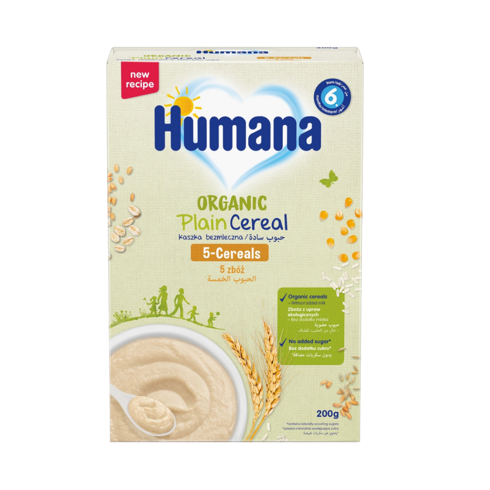 5 Cereale Bio fara lapte, +6 luni, 200 g, Humana