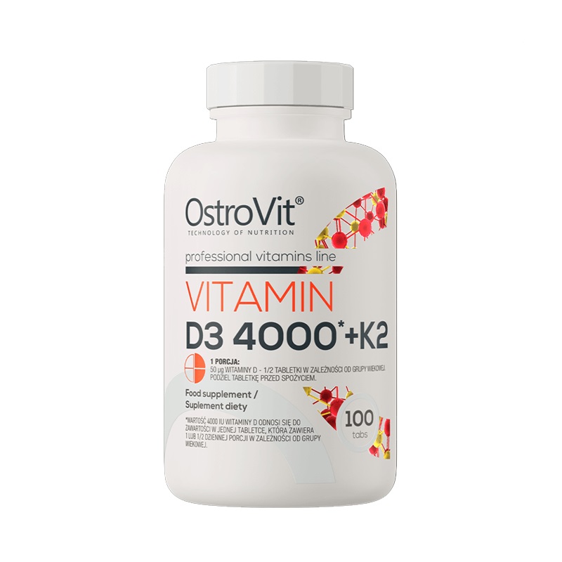 Vitamina D3 4000IU + K2, 100 tablete, Ostrovit