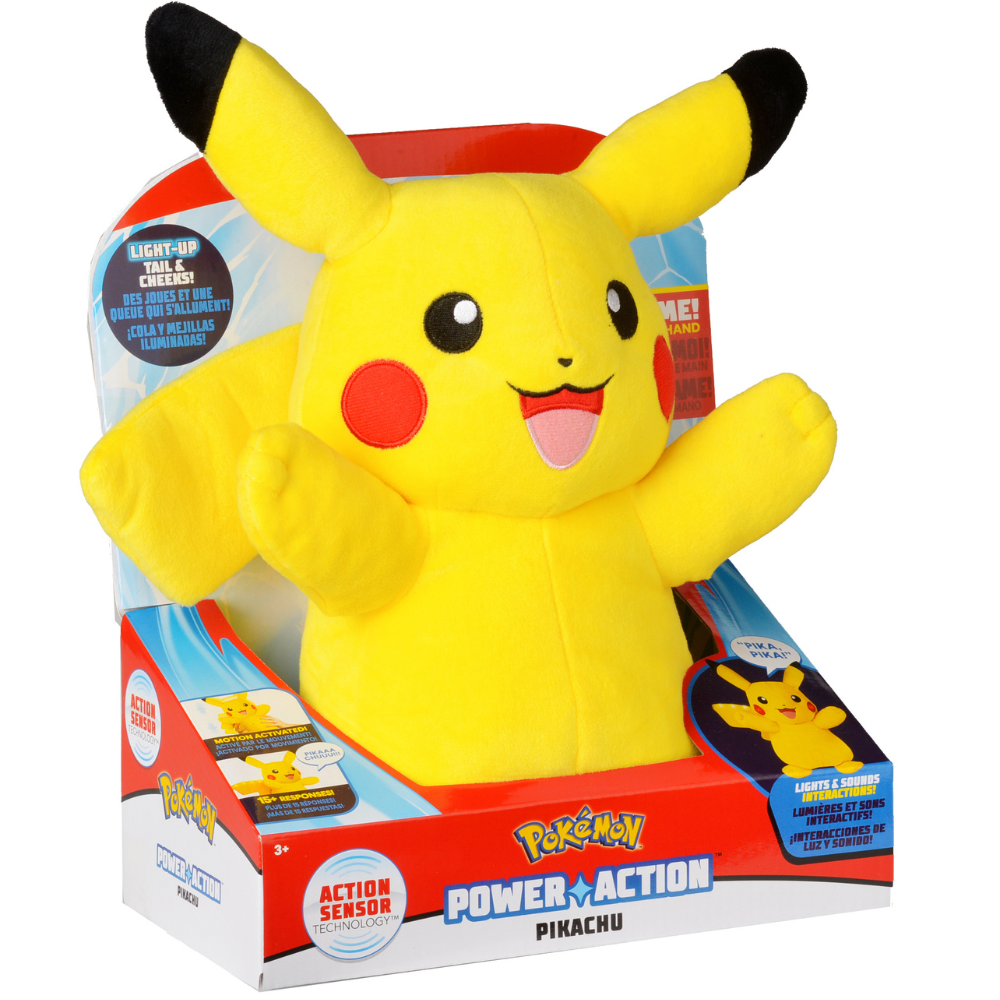 Pikachu - Jucarie de plus cu functii Power Action, +3 ani, Pokemon