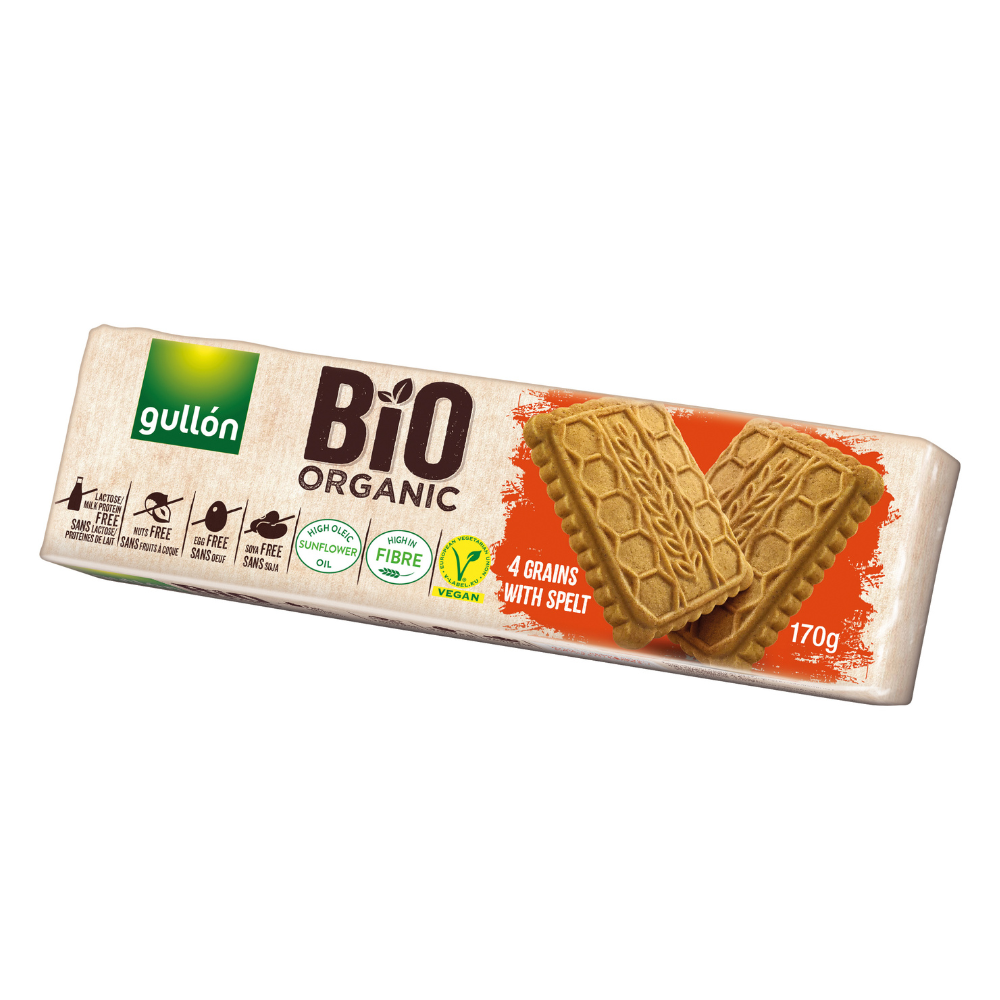 Biscuiti Bio cu 4 tipuri de cereale, 170 g, Gullon