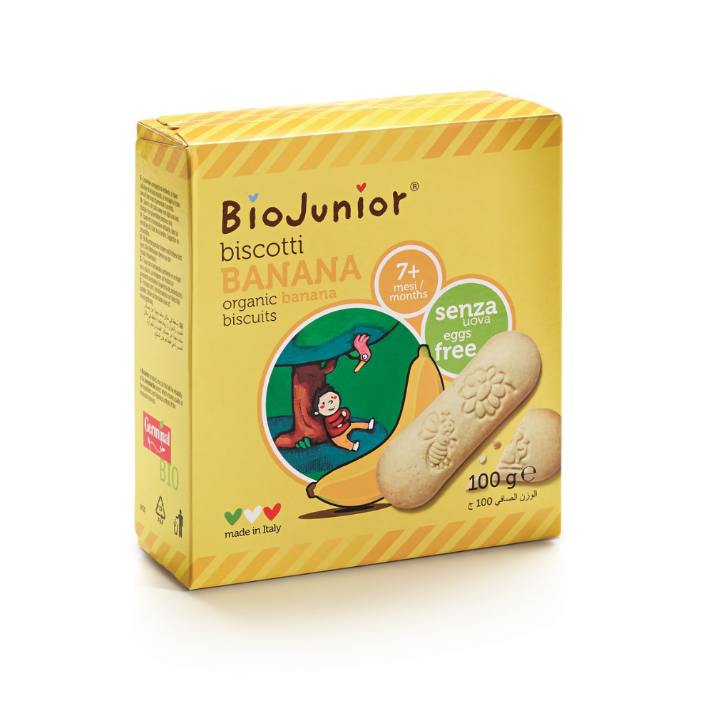 Biscuiti Bio vegan cu Banane, +7 luni, 100 g, Germinal