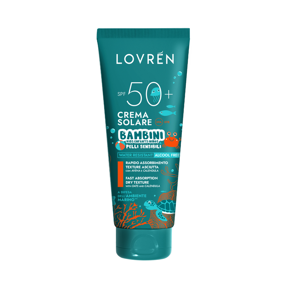 Crema de protectie solara SPF50+ pentru copii cu piele sensibila, 200 ml, Lovren