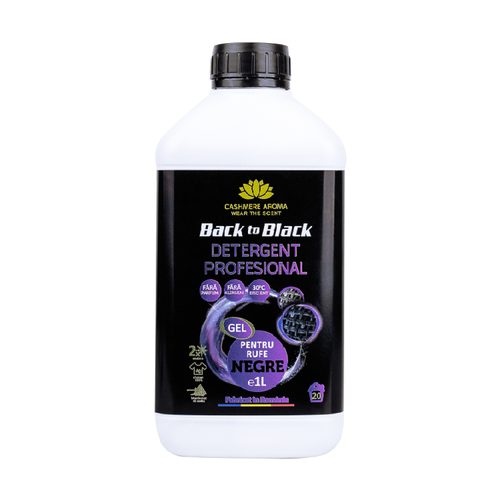 Detergent profesional pentru rufe negre Back to Black, 1 litru, Cashmere Aroma