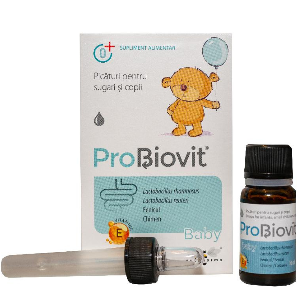Picaturi pentru sugari si copii ProBiovit Baby, 10 ml, Apipharma