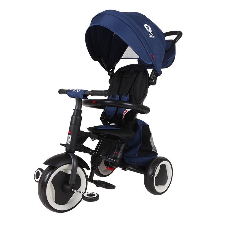 Tricicleta pliabila pentru copii Rito Plus, +12 luni, Albastru, Qplay