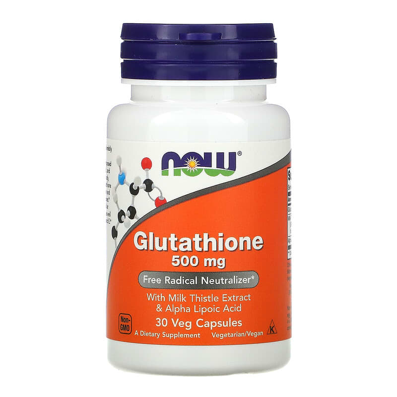 L-Glutathione, 500 mg, 30 capsule vegetale, Now Foods