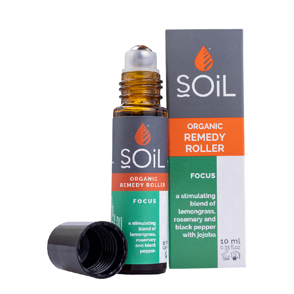Roll-On Focus cu uleiuri esentiale pure organice, 10 ml, Soil