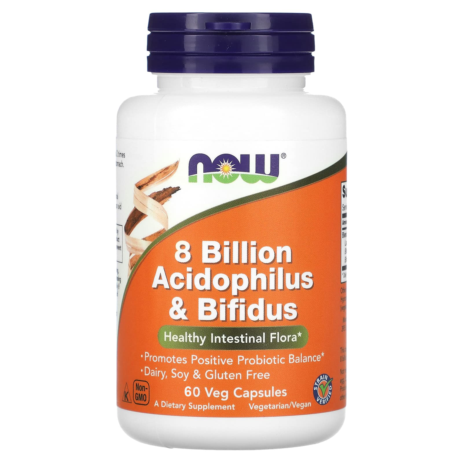Probiotic 8 miliarde Acidophilus and Bifidus, 60 capsule vegetale, Now Foods
