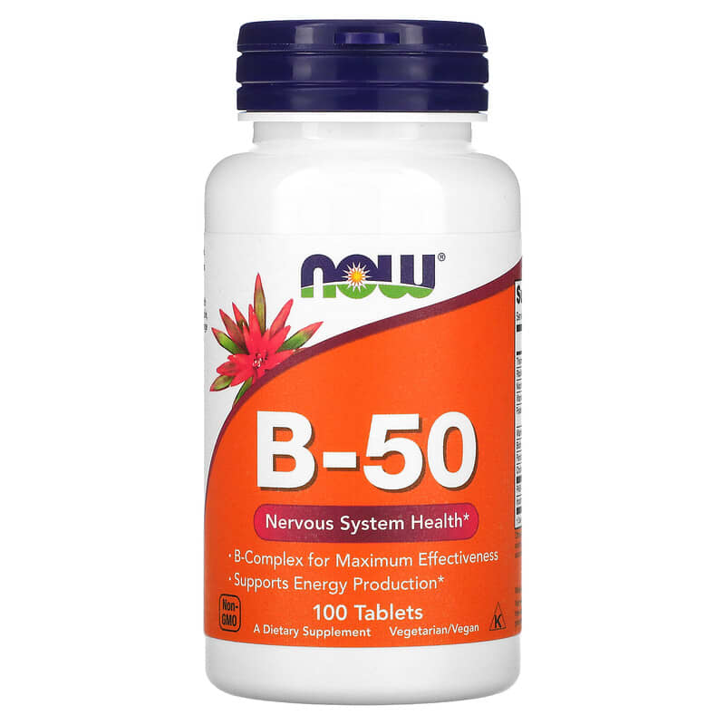 Complex Vitamine B-50, 100 tablete, Now Foods