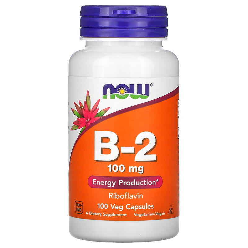 Vitamina B-2, 100 mg, 100 capsule, Now Foods