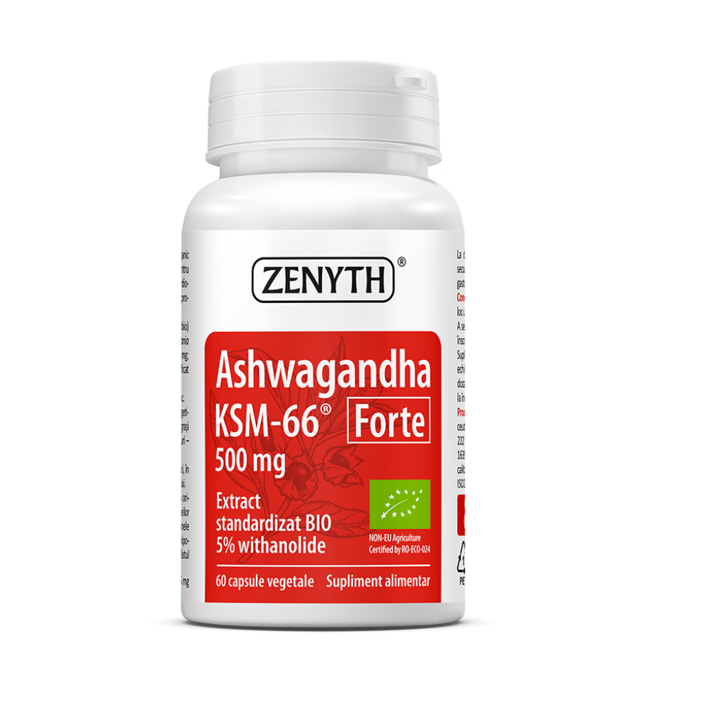 Ashwaghanda Bio KSM-66 Forte, 500 mg, 60 capsule, Zenyth