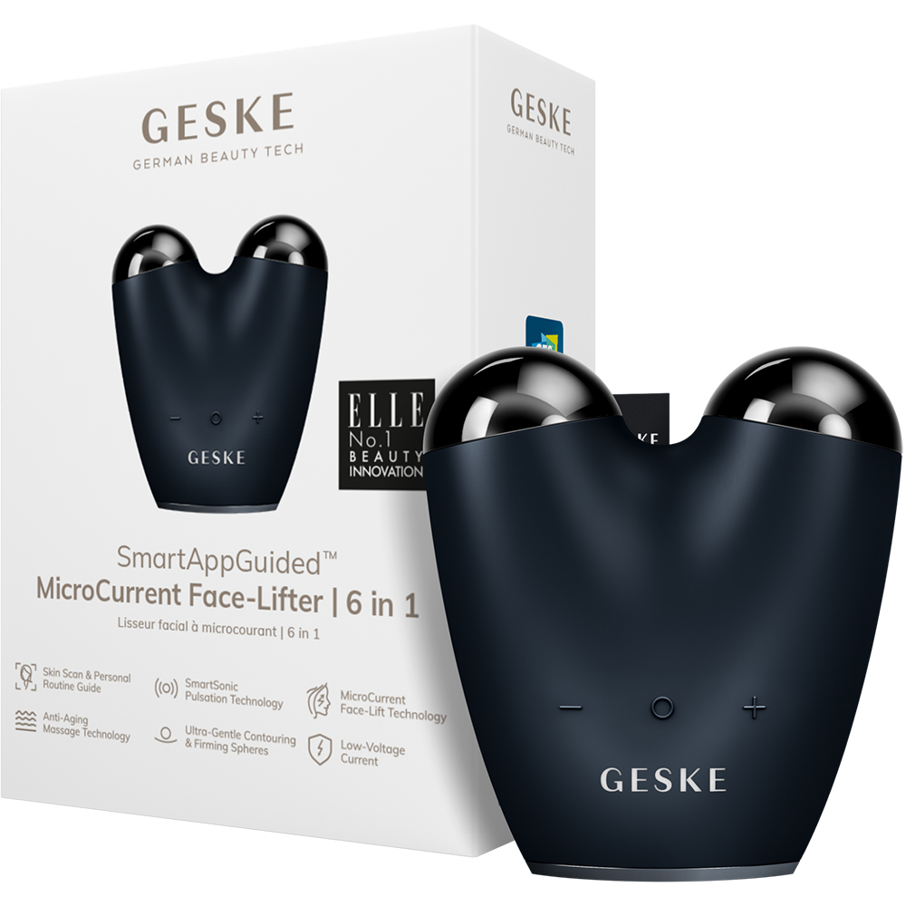 Dispozitiv pentru masaj facial 6 in 1 MicroCurrent Face-Lifter, Black, Geske