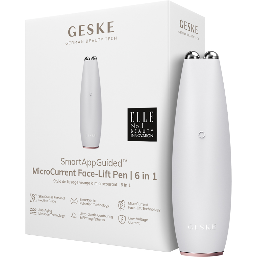 Dispozitiv pentru masaj facial 6 in 1 MicroCurrent Face-Lift Pen, Starlight, Geske