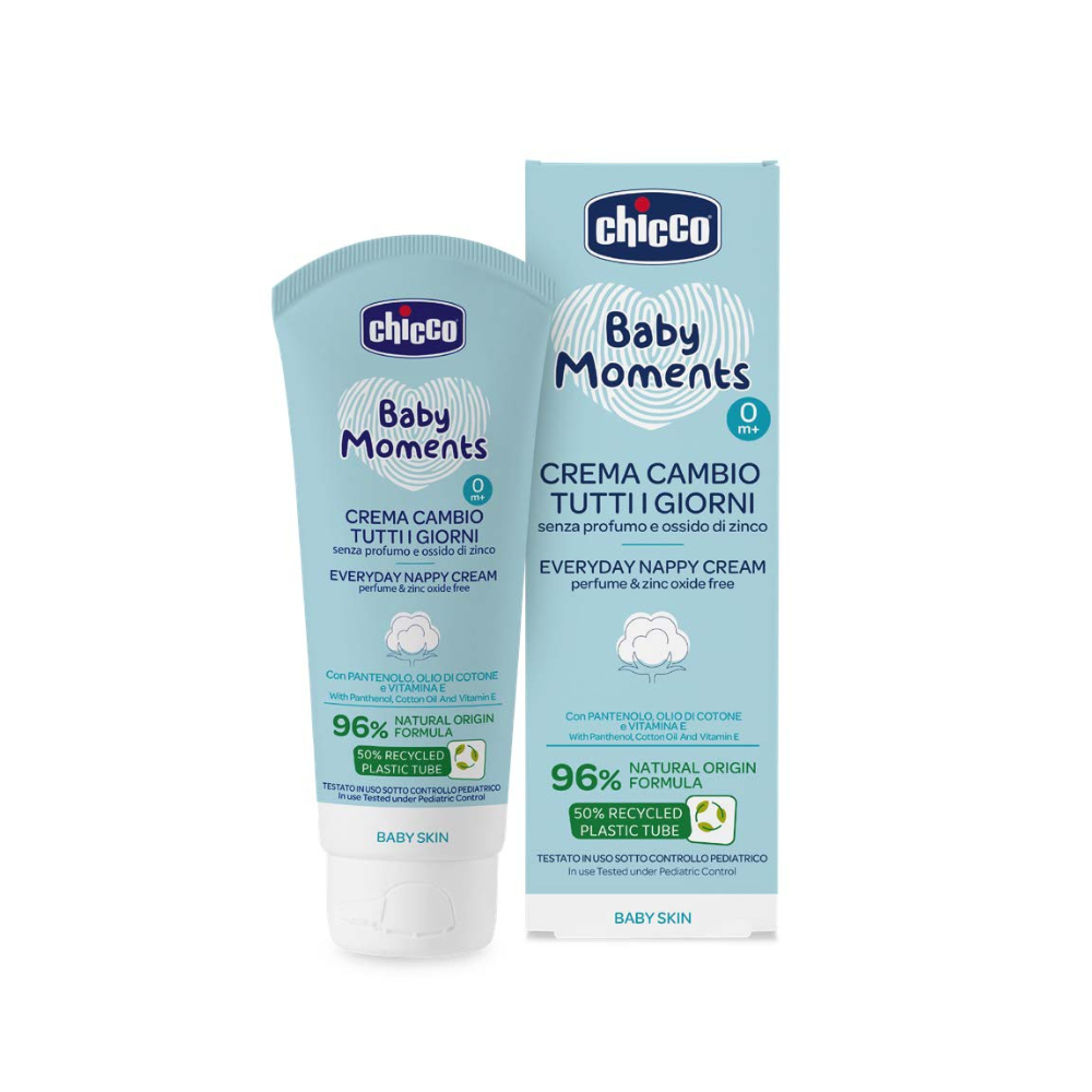 Crema de protectie impotriva iritatiilor de scutec Baby Moments, + 0 luni, 100 ml, Chicco