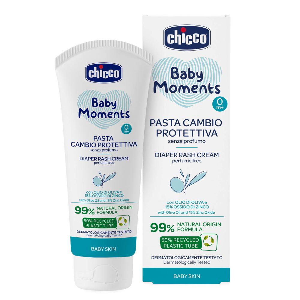 Crema reparatoare impotriva iritatiilor de scutec Baby Moments, +0 luni, 100 ml, Chicco