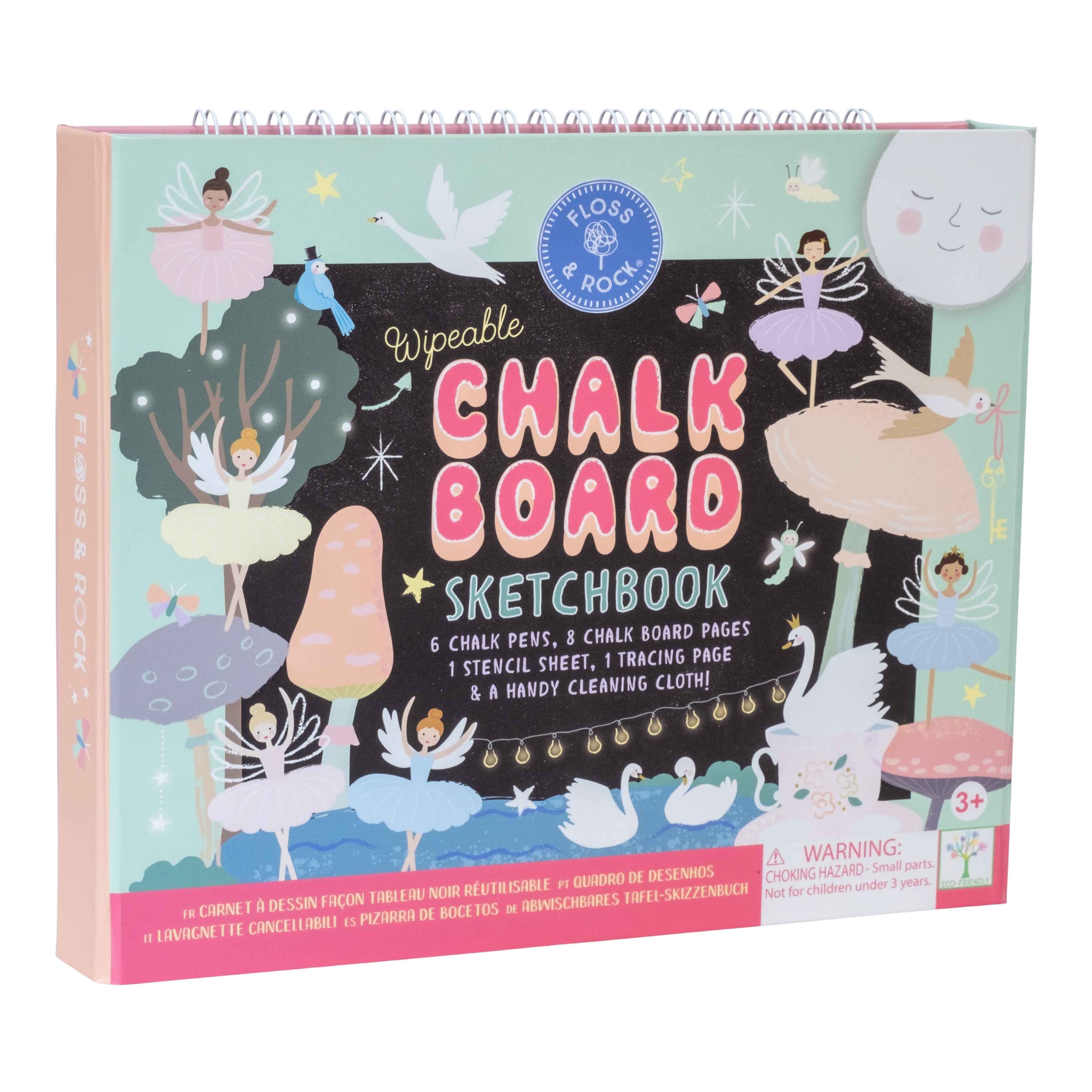 Carte tip tabla reutilizabila Chalkboard Sketchbook Enchanted, 3 ani+, Floss & Rock